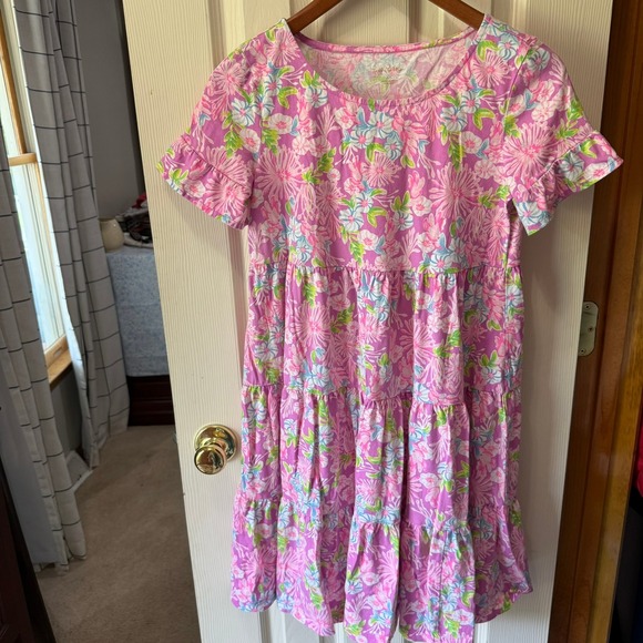 Lilly Pulitzer Dresses & Skirts - Lilly Pulitzer Jodee Dress Amethyst Moms the Word XS Flare Tiered Swing Dress